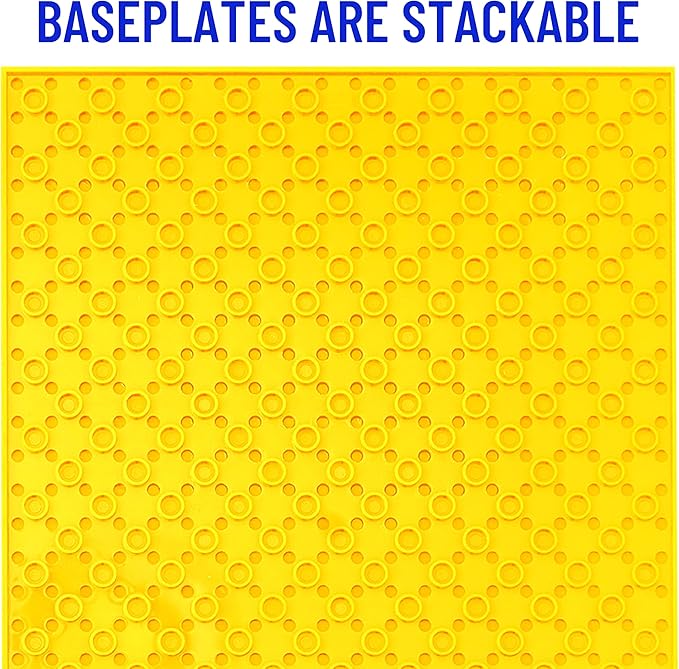 Strictly Briks Stackable Baseplates - 24 Pack 10x10 32x32 Studs Compatible with Lego for Building City Scenes Foundation Displays Bricks on Play Table Kids Easter Gift Rainbow