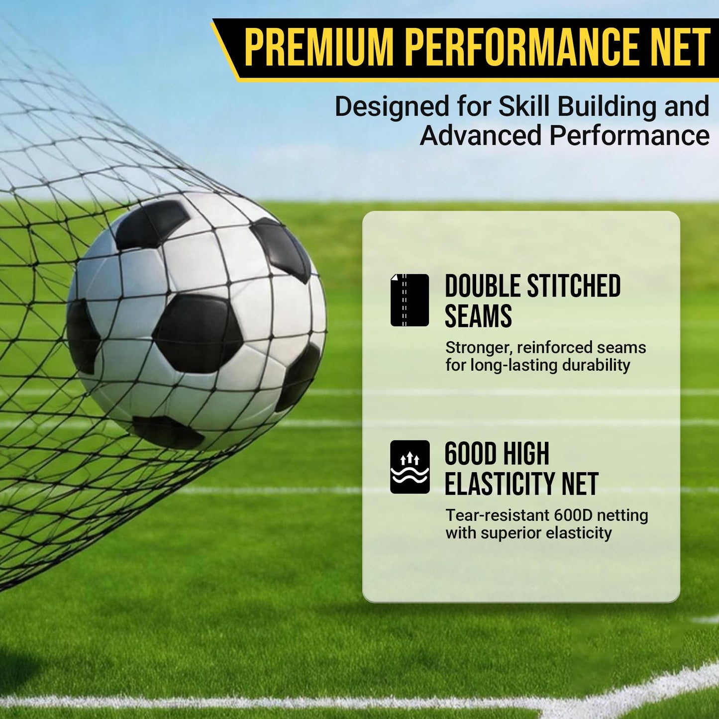 Eastrexon Barricade Backstop Net, 20x10ft Ball Stop Netting with Carry Bag & Ground Stakes, Quick Setup, Portable, Perfect for Lacrosse, Baseball, Basketball, Soccer