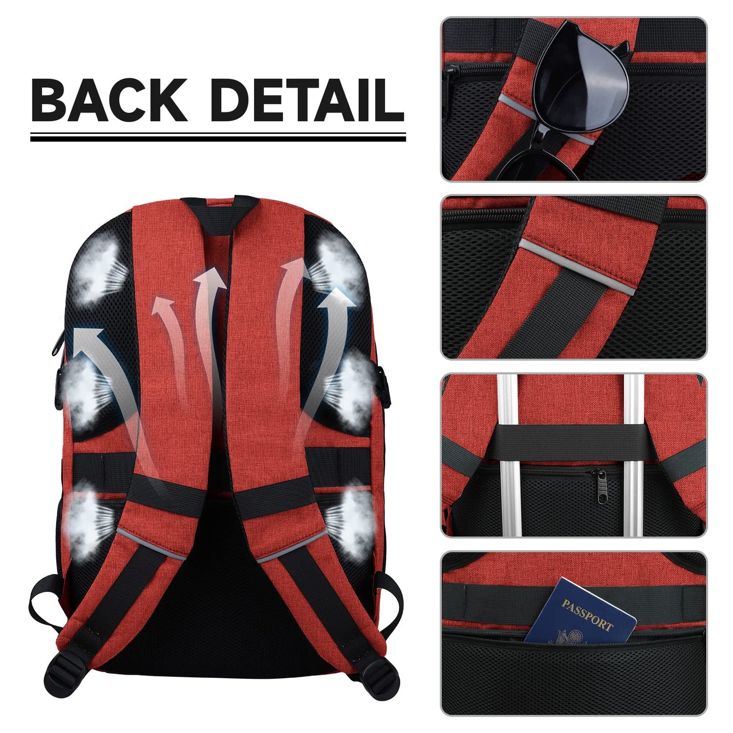 Lapsouno Large Backpack, Travel Laptop Backpack, Carry on Backpack, Sturdy 17 Inch TSA Friendly with USB Port, Water Resistant College School Bag Gifts for Men Women, Wine Red