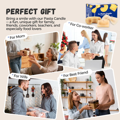 CabyGift Cute Farfalle Pasta Candle – Fathers Day Gift for Dad, Vanilla Scented Soy Candles for Kitchen & Home Decor, Fun Italian-Themed Novelty Gift for Birthday, Housewarming & Christmas (Farfalle)