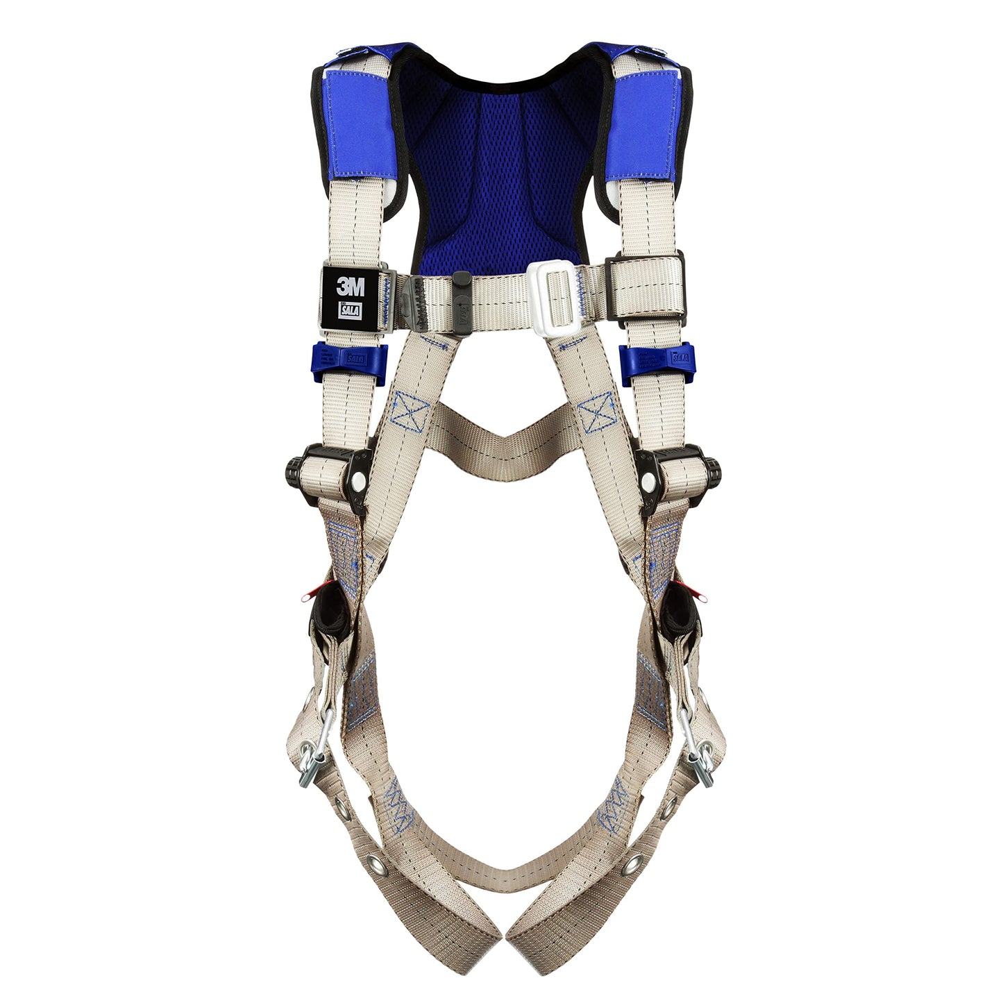 3M DBI-SALA ExoFit X100 Comfort Vest Safety Harness Fall Protection, OSHA, ANSI, General Purpose, 1 D-Ring, Tongue Buckle Leg Strap, Pass-through Chest Buckle, Zinc Plated Steel, 1401004, 2X