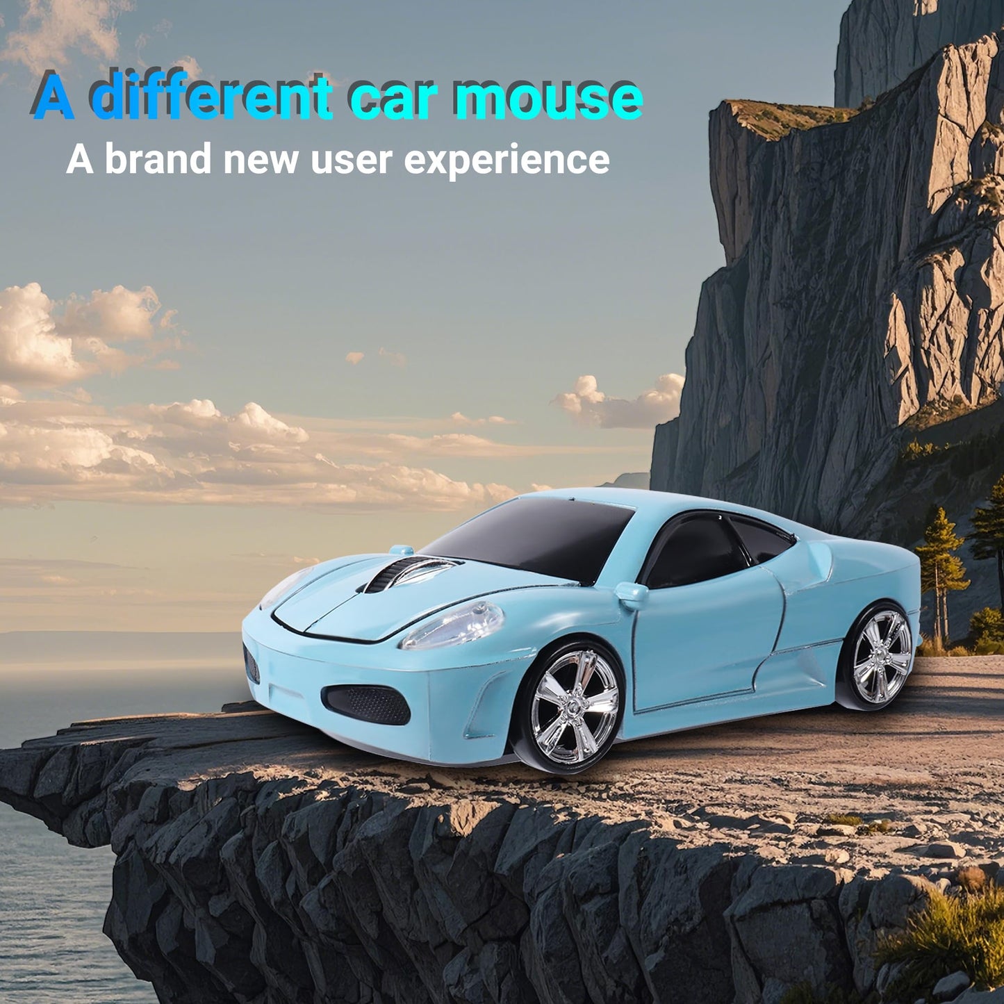 elec Space Wireless Mouse, 2.4GHz Cool Sport Car Shape Computer Mouse 1600 DPI Optical Cordless Mice with USB Receiver for PC Laptop Computer Notebook (Red)