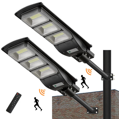 Lovus 2Pack 3600W Solar LED Street Lights, IP65 Waterproof Outdoor Solar Motion Sensor Flood Security Lights Dusk to Dawn for Parking Lot, Home, Garage