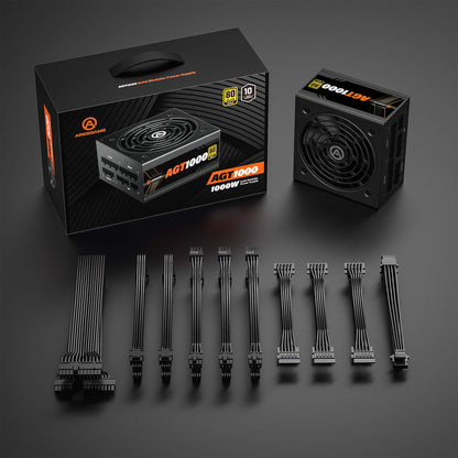ARESGAME POWER 1000w Power Supply, Fully Modular, 80+ Gold PSU
