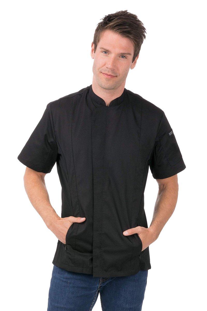 Chef Works Men's Bristol Signature Series Chef Coat, Black, 3X-Large