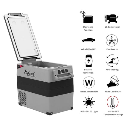 Alpicool LGCF55 Portable Refrigerator 12 Volt Car Freezer 52 Quart Mini Fridge Freezer (-4℉~68℉) for Truck, RV, Vehicle, Travel, Outdoor -12/24V DC