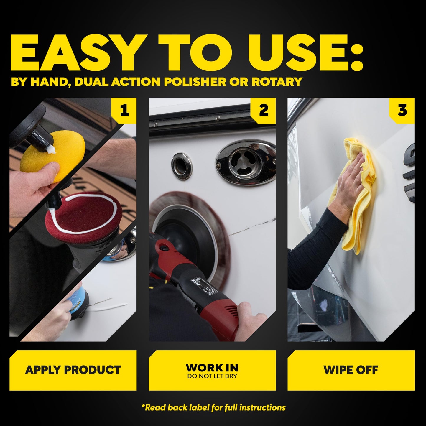 Meguiar's M6732 Marine/RV One Step Compound, Remove Oxidation, Stains, Scratches, and Water Spots, Restore The Color and Shine of Fiberglass Gel Coat Finishes, 32 Oz Bottle