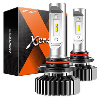 SEALIGHT 9006/HB4 ATV Bulbs, 30,000LM Super Bright, 6000K White, Aluminum, Model X1 9006, Pack of 2