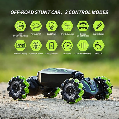 4WD Remote Control Gesture Sensor CarHand Controlled RC Stunt CarDouble-Sided Vehicle 360° Rotation with Light and Music Spray Watch Toy Cars for Boys &amp Girls Birthday