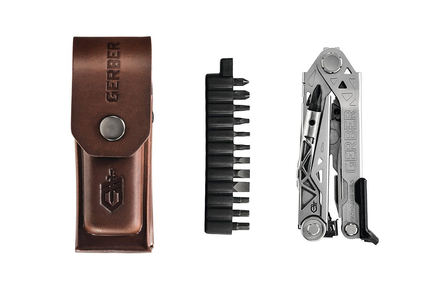 Gerber Gear Center-Drive Plus - 16-Piece Multi-Purpose Tool with Sheath & Bit Set - Includes Pry Bar, Knife, Needlenose Pliers, Nail Puller & More - Made in USA