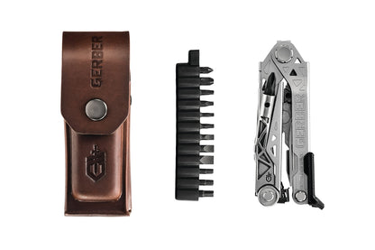Gerber Gear Center-Drive Plus - 16-Piece Multi-Purpose Tool with Sheath & Bit Set - Includes Pry Bar, Knife, Needlenose Pliers, Nail Puller & More - Made in USA