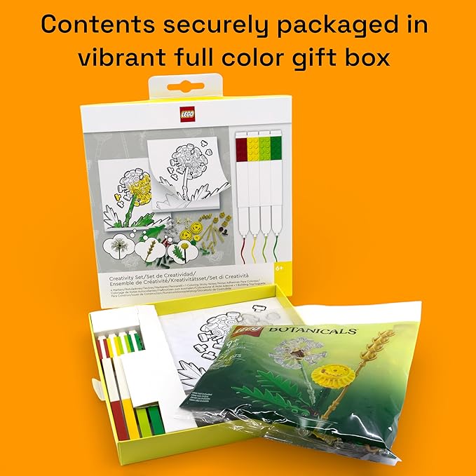 LEGO Stationery Creativity Set with Building Toy - Project Bloom (53667) Includes 1 Sticky Note Pad 4 Markers 1 Building Toy