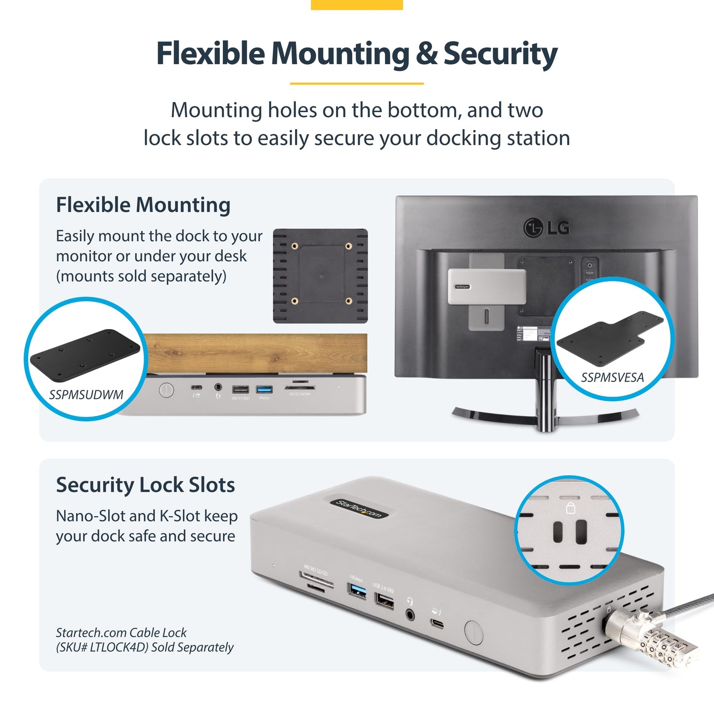 StarTech.com Thunderbolt 4 Dock - Dual 4K MacBook Pro and M4 Air, Quad Monitor 4K Windows, 16 Port 40Gbps Laptop Docking Station with 100W Charging, 2 x HDMI, 2 x DisplayPort (132N-TB4USB4DOCK)