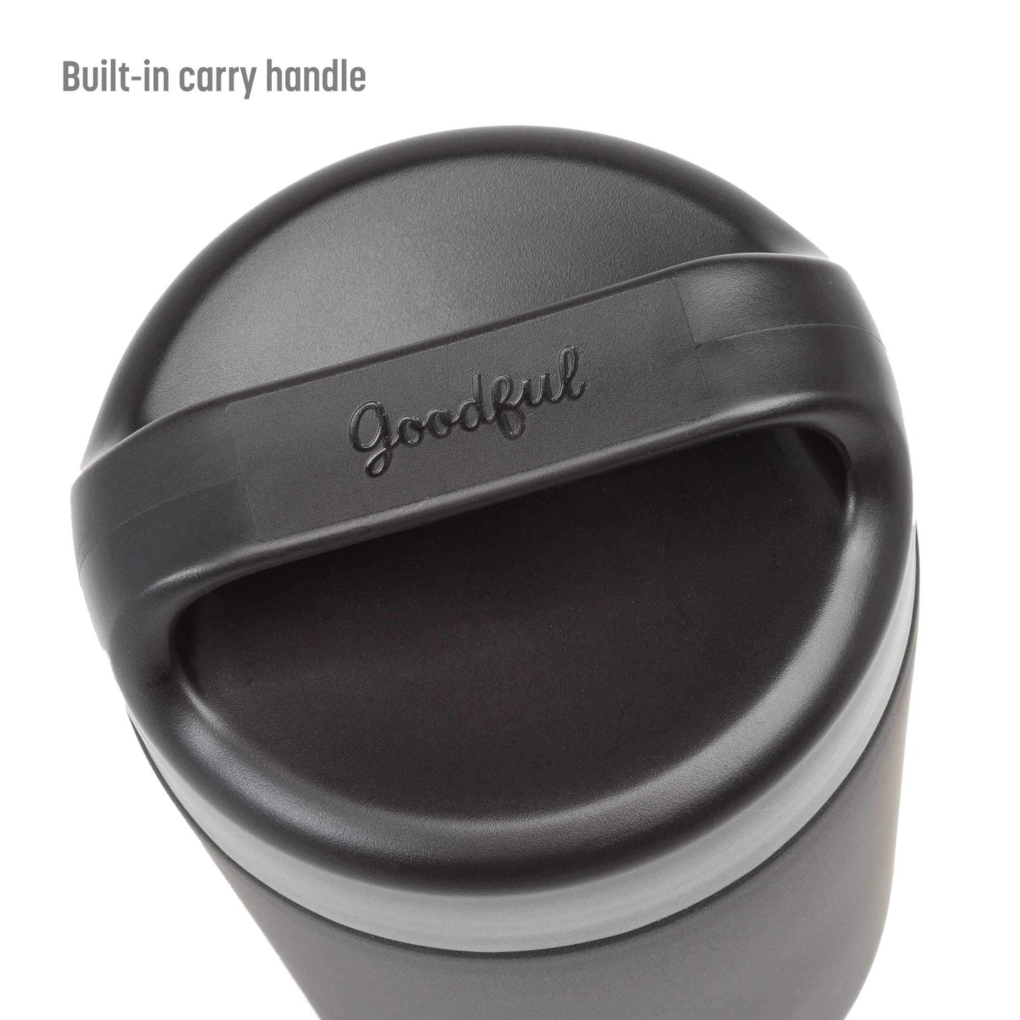 Goodful Stainless Steel Food Jar, Vacuum Sealed | Double Wall | Carry Handle Lid | Gray | 16 Ounces, Pack of 6