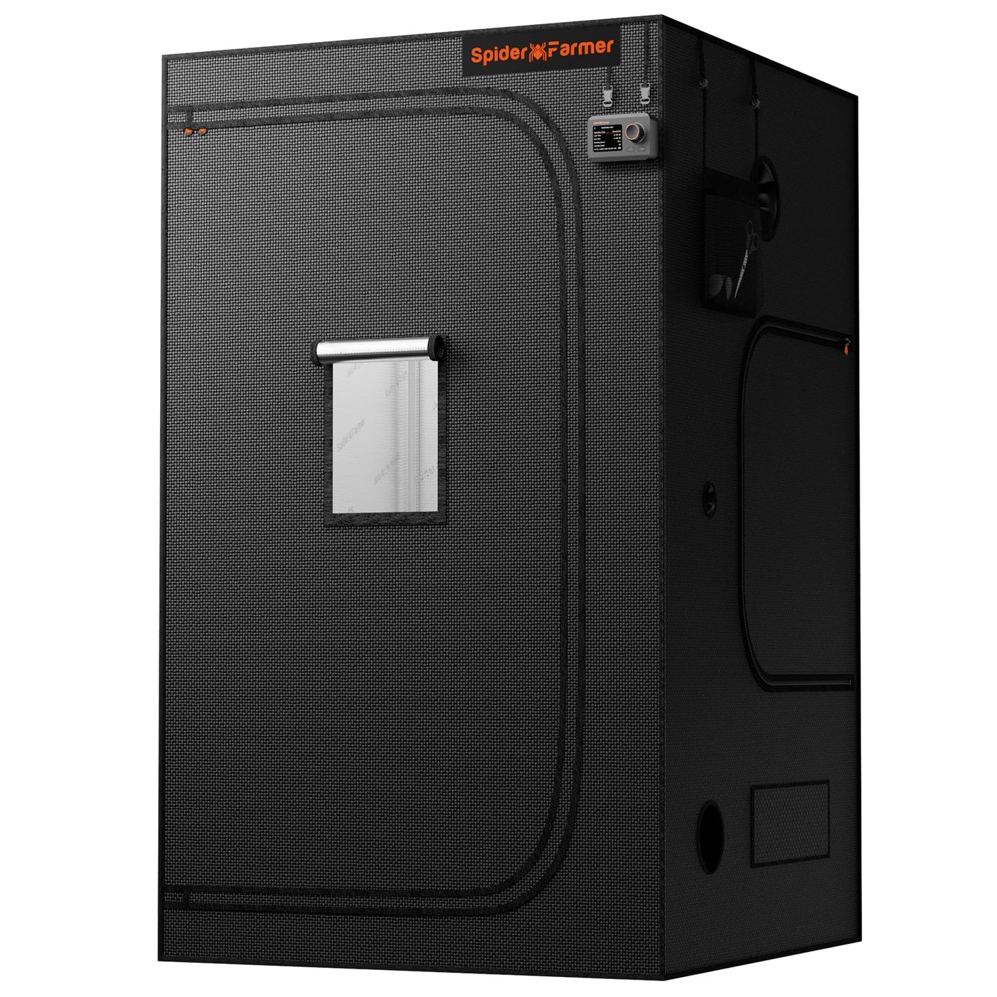 Spider Farmer 4x4 Grow Tent, 48"x48"x80", with Hook for Controller, Enlarged View Window, 1680D Thicken Mylar Canvas, Removable Floor Tray for Indoor Hydroponic Growing for SF4000, SE5000, G5000