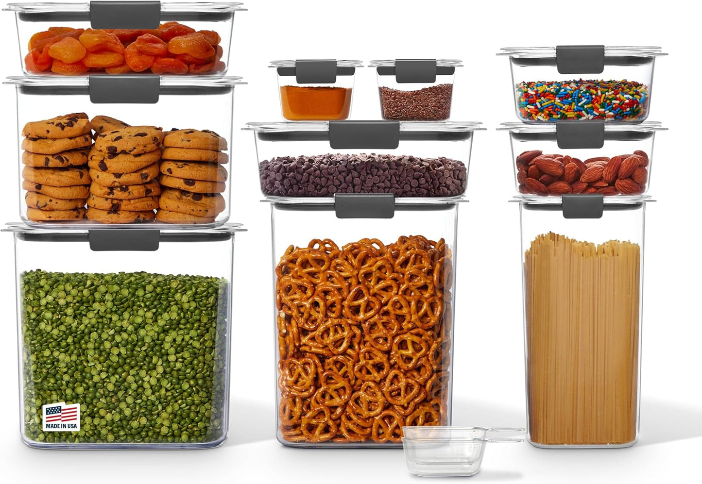 Rubbermaid Brilliance Pantry Storage Set - 10 Clear Airtight Food Containers for Freshness