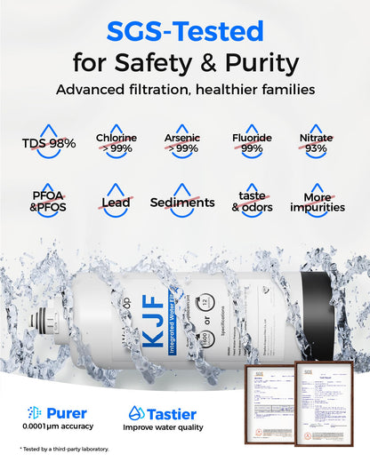 Waterdrop KJ600 Reverse Osmosis System, Instant Hot Water Dispenser, 600 GPD, Reduce PFAS, Tankless, 2:1 Pure to Drain, Under Sink, TDS Reduction, Smart Faucet, Hot and Cold Water Dispenser Faucet