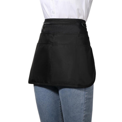 Bafelia Waterproof Server Apron for Women with 6 Pockets,Quickly Put on and Take off Waitress Apron,Work Apron for Bartender Barista (1, Black)