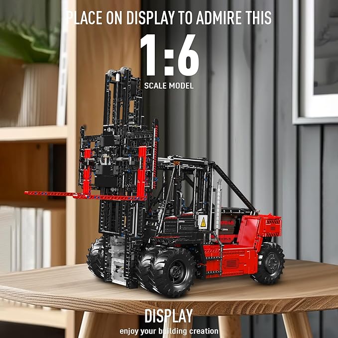 Mould King Technique Forklift Truck Toy 1:6 Scale 17045 Building Blocks Kit MOC Remote Control Heavy-Duty Shelf Lifted Truck Model Toy Gifts Toys for Age 14+/Adults (4579 Pieces)