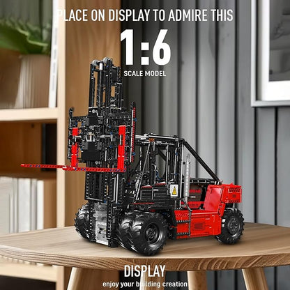 Mould King Technique Forklift Truck Toy 1:6 Scale 17045 Building Blocks Kit MOC Remote Control Heavy-Duty Shelf Lifted Truck Model Toy Gifts Toys for Age 14+/Adults (4579 Pieces)