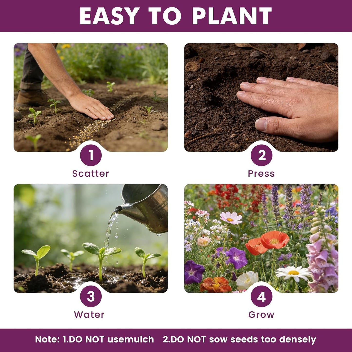 Wildflower Seeds | 10,000+ Bulk Butterfly & Hummingbird Mix | 21 Variety Heirloom Flower Seeds