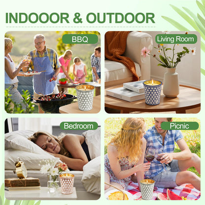 Citronella Candles Outdoor,3 Pack 18OZ Lemongrass Scented Candle for Patio Decor,Natural Soy Wax Citronella Candle for Home Garden,Balcony,Family Gathering,Backyard & Camping