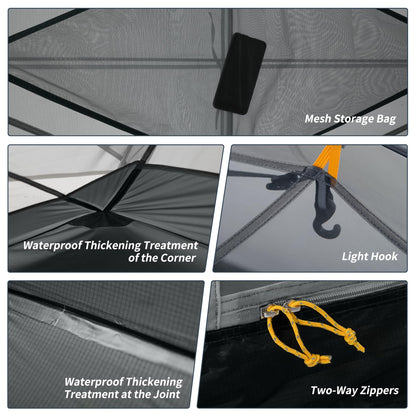 Naturehike Mongar 2 Person Backpacking Tent, 3 Season Camping Tent Ultralight Double Layer Free Standing Two Person Tents for Camping Hiking Cycling