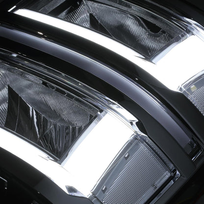 M-AUTO OE Style LED Light Bar DRL Headlamps Assembly Compatible with 14-15 Chevy Silverado 1500, Chrome Housing Smoke Lens Clear Corner Left and Right Pair Headlamps Assembly