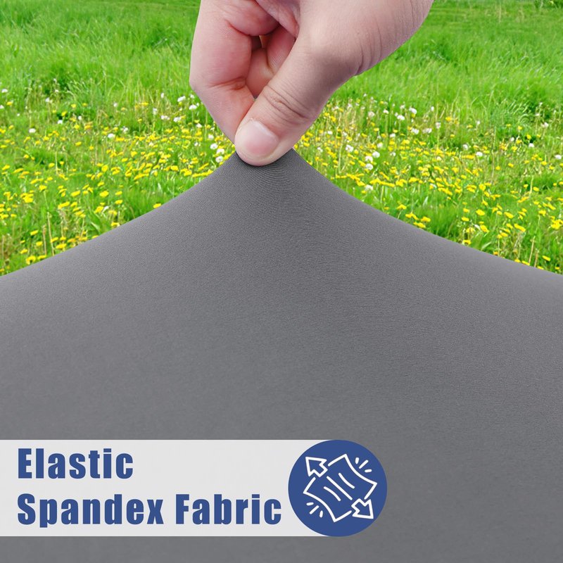 Moosfor Round Spandex Tablecloth, Elastic Fitted Waterproof Tablecloths for 18"-24" Tables, Stretch Washable Picnic Table Cover for Camping, Dining, Indoor and Outdoor, Grey