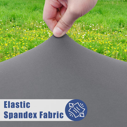 Moosfor Round Spandex Tablecloth, Elastic Fitted Waterproof Tablecloths for 18"-24" Tables, Stretch Washable Picnic Table Cover for Camping, Dining, Indoor and Outdoor, Grey