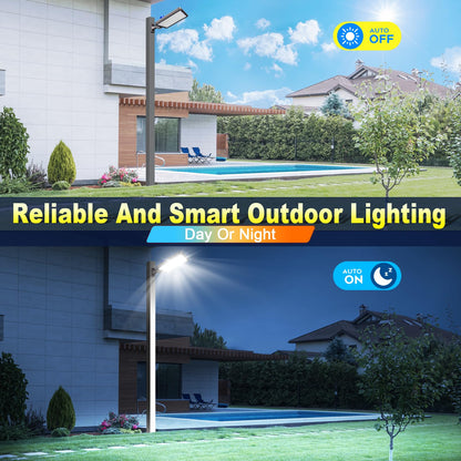 Tomourd 2 Pack 480W LED Parking Lot Light 72000LM Shoe Box Street Light with Dusk to Dawn Photocell, 5000K IP65 Waterproof Adjustable Wall Mount, Commercial Flood Light for Large Area, 110-277V