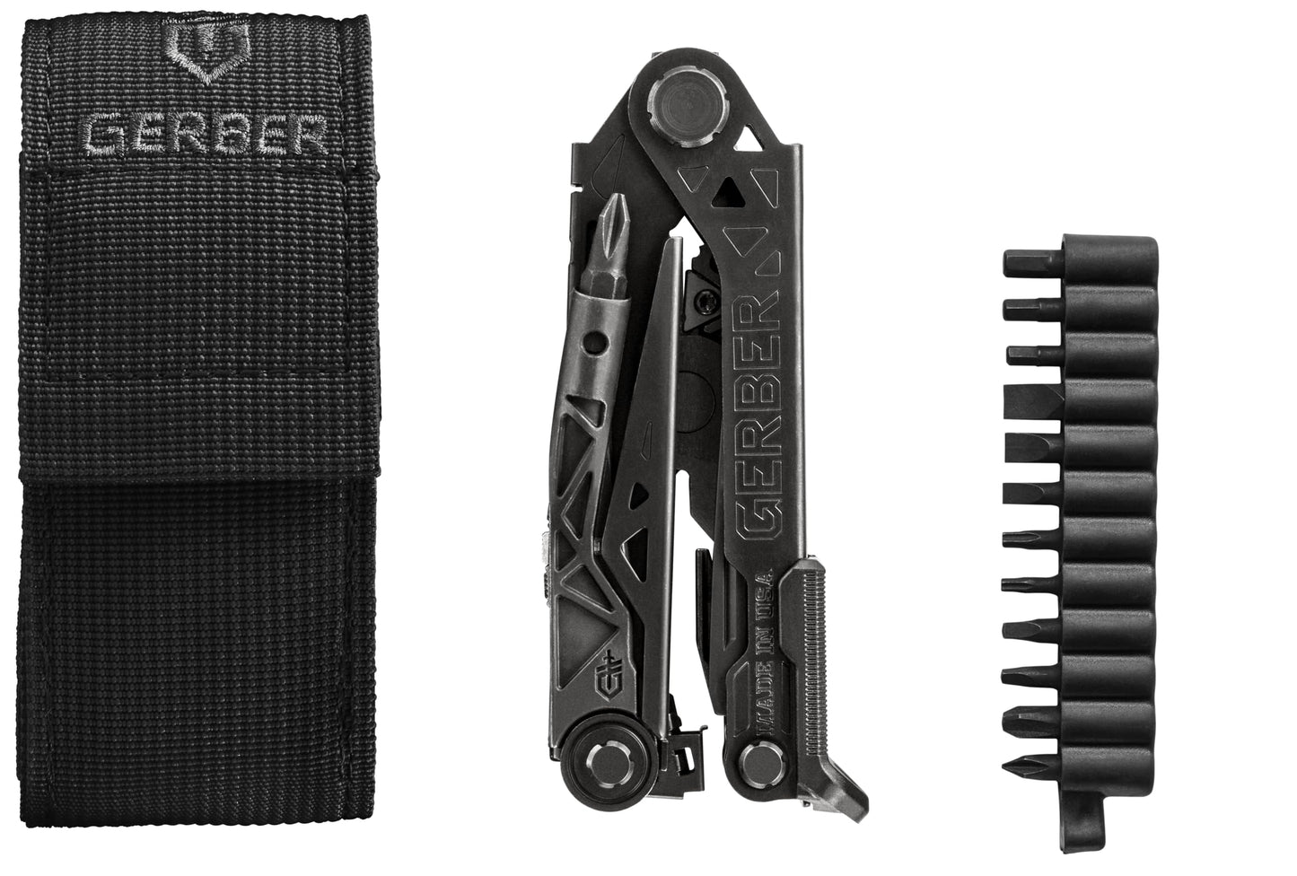 Gerber Gear Center Drive Rescue - Multitool Knife with Pliers, Strippers & Strap Cutter - Portable EDC Tactical Gear for Camping & Outdoor - Utility Tool - Molle Fabric Sheath- Made in USA - Black