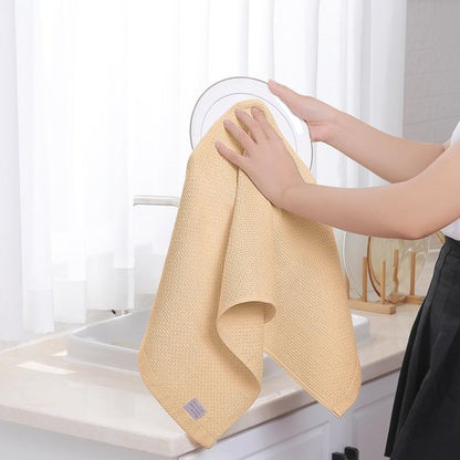 Homaxy 100% Cotton Waffle Weave Kitchen Dish Towels, Ultra Soft Absorbent Quick Drying Cleaning Towel, 13 x 28 Inches, 6-Pack, Apricot