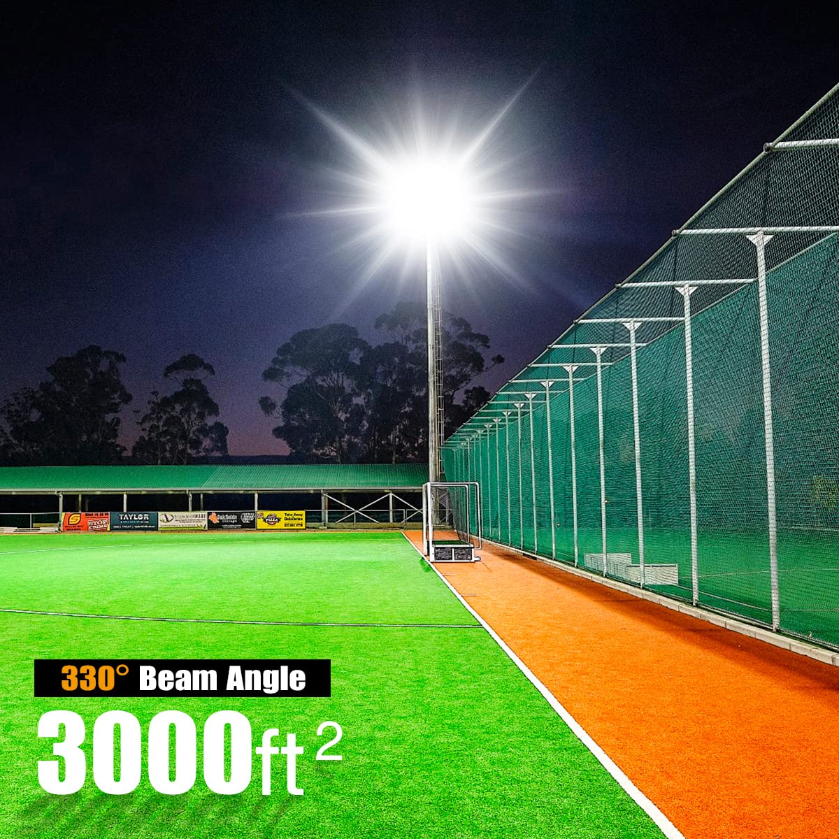 STASUN LED Flood Light Outdoor, 300W 27000lm Outdoor Lighting with 330° Lighting Angle, 5000K, 3 Adjustable Heads, IP66 Waterproof LED Exterior Security Area Lights for Yard, Stadium, Parking Lot