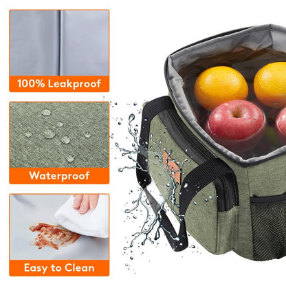 Lifewit Medium Lunch Bag, Insulated Lunch Box, Soft Cooler Cooling Tote for Adult Men Women, Dark Green 12-Can (9L)