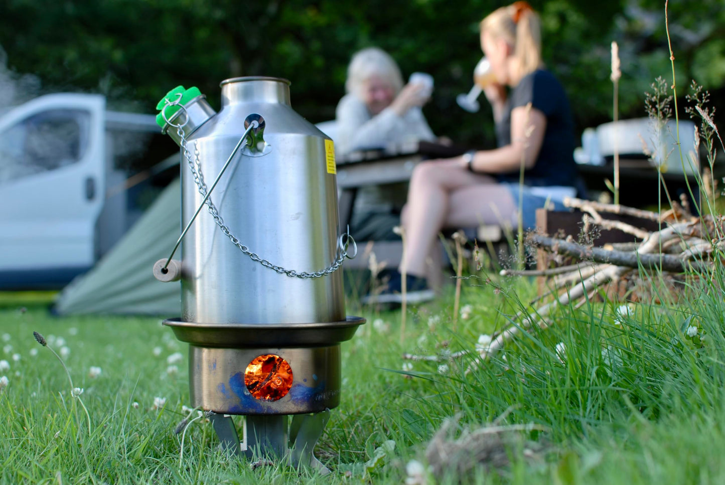 Kelly Kettle® Ultimate 'Scout' Kit VALUE DEAL | 41oz Steel Camp Kettle, Cook Set, Hobo Stove, Cups, Plates, Base Support | Use Sticks to Boil & Cook Fast | Camping, Fishing, Picnics, Emergencies