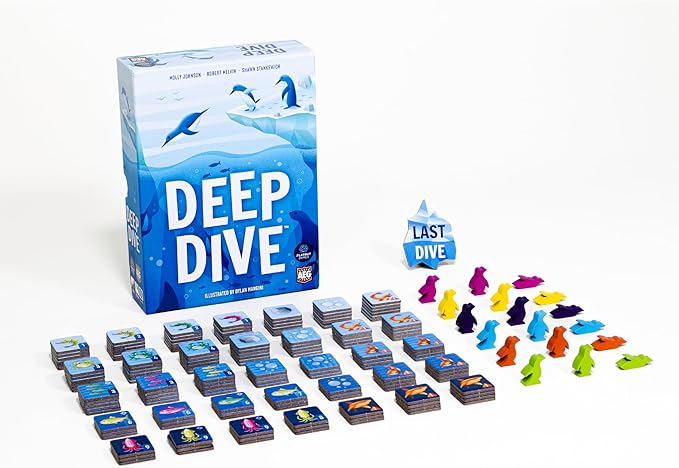 AEG &amp Flatout Games | Deep Dive - A Push Your Luck Game for the Whole Family | From the Creators of Point Salad | Easy to Learn | Quick to Play | Adorable Penguin Meeples | Ages 10+ | 1-6 Players