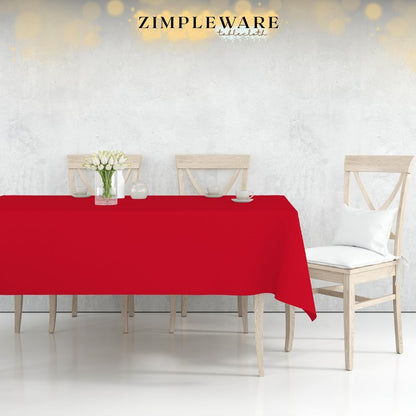 ZIMPLEWARE Premium Red Plastic Table Cloth Disposable (12 Pk) Plastic Tablecloths for Rectangle Tables (54in x 108in) Party Table Cloths Disposable for 6ft to 8ft Rectangle Tables