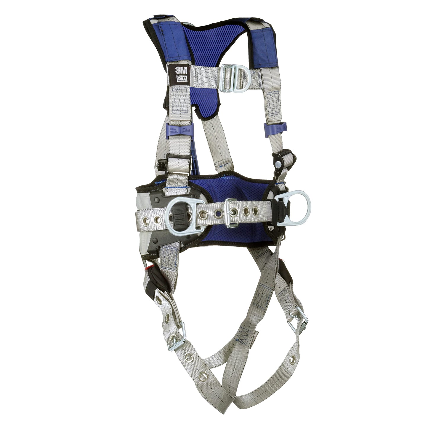 3M DBI-Sala ExoFit X100 Weight Distribution Comfort Construction Safety Harness Fall Protection, with Body Belt, Hip Padding, Multiple D-Rings, Pass-through Chest and Tongue Leg Buckles, 1401047,Large