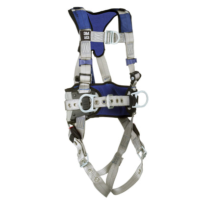 3M DBI-Sala ExoFit X100 Weight Distribution Comfort Construction Safety Harness Fall Protection, with Body Belt, Hip Padding, Multiple D-Rings, Pass-through Chest and Tongue Leg Buckles, 1401047,Large