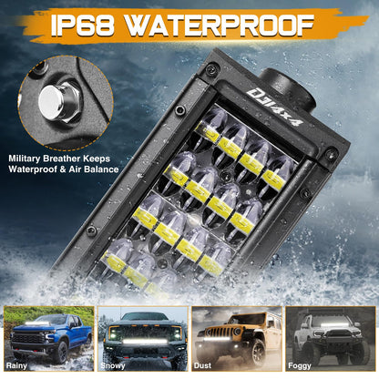 Niking Auto 30 Inch LED Light Bar 480W Quad Row LED Driving Fog Lights Off Road Work Light Spot Flood Combo Beam Bumper Light for Trucks SUV ATV UTV RZR Toyota Boat Tractor