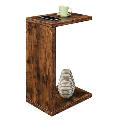 Convenience Concepts Northfield Admiral C Shaped End Table 18" - Contemporary Modern C Shaped Side Table, Minimalist Couch Sliding End Table for Living Room, Barnwood
