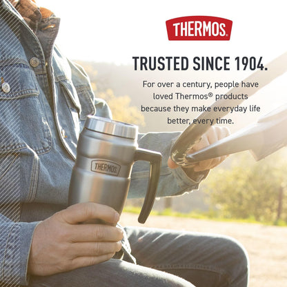 THERMOS Stainless King Travel Mug - 16oz Vacuum-Insulated, Midnight Blue | Leak-Proof & Sweat-Proof Design for Hot & Cold Drinks