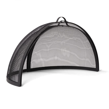 SUNCREAT Outdoor Fire Pit Spark Screen Cover Accessory, Patio Round Easy-Opening Fire Mesh Screen Guard, Heavy Duty Steel Fire Pit Ember Lid with Hinge, 40 Inch