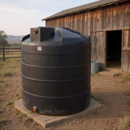 Elkhart Plastics 2500 Gallon Vertical Water Storage Tank, Plastic Water Tank for Collection, Holding, and Storage, UV-Resistant, for Rainwater Harvesting, Agricultural, RV, Emergency, and General Use