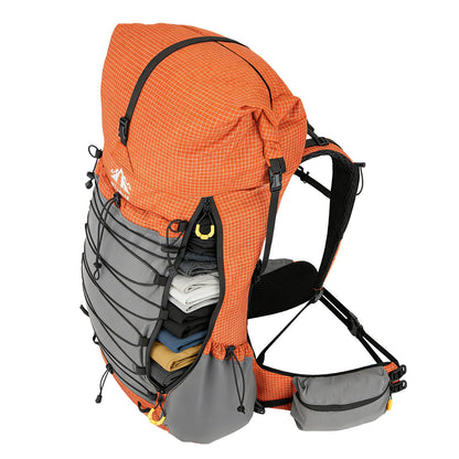 Night Cat Internal-frame Hiking Backpcack: 50L / 60L / 70L Roll Top Lightweight Travel Backpack with Rain Cover for Men Women Hiking Camping Backcpacking Orange Red