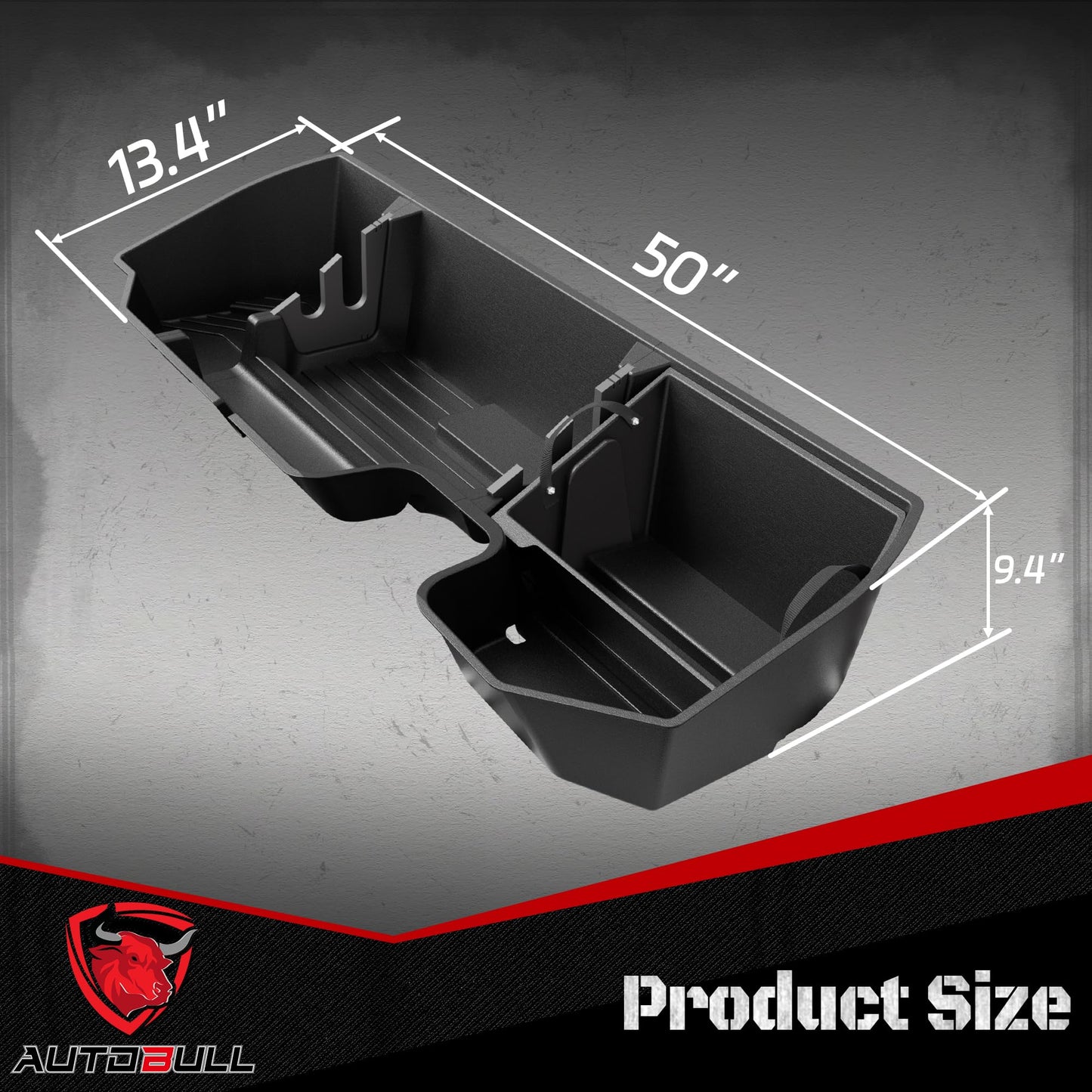 AutoBull Rear Underseat Storage Box For 2019-2026 Chevy Silverado/GMC Sierra 1500,Chevrolet Silverado/Sierra 2500HD 3500HD Double Cab &Crew Cab 2020-2026,Under Seat Storage Organizer w Bin & Mesh Net