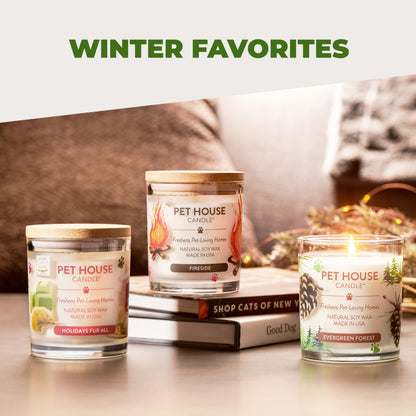One Fur All Pet House Vanilla Candle Plant-Based/Soy - Clean Burning Scented, Long Lasting Pet Odor Candle for Home - Fresh Citrus