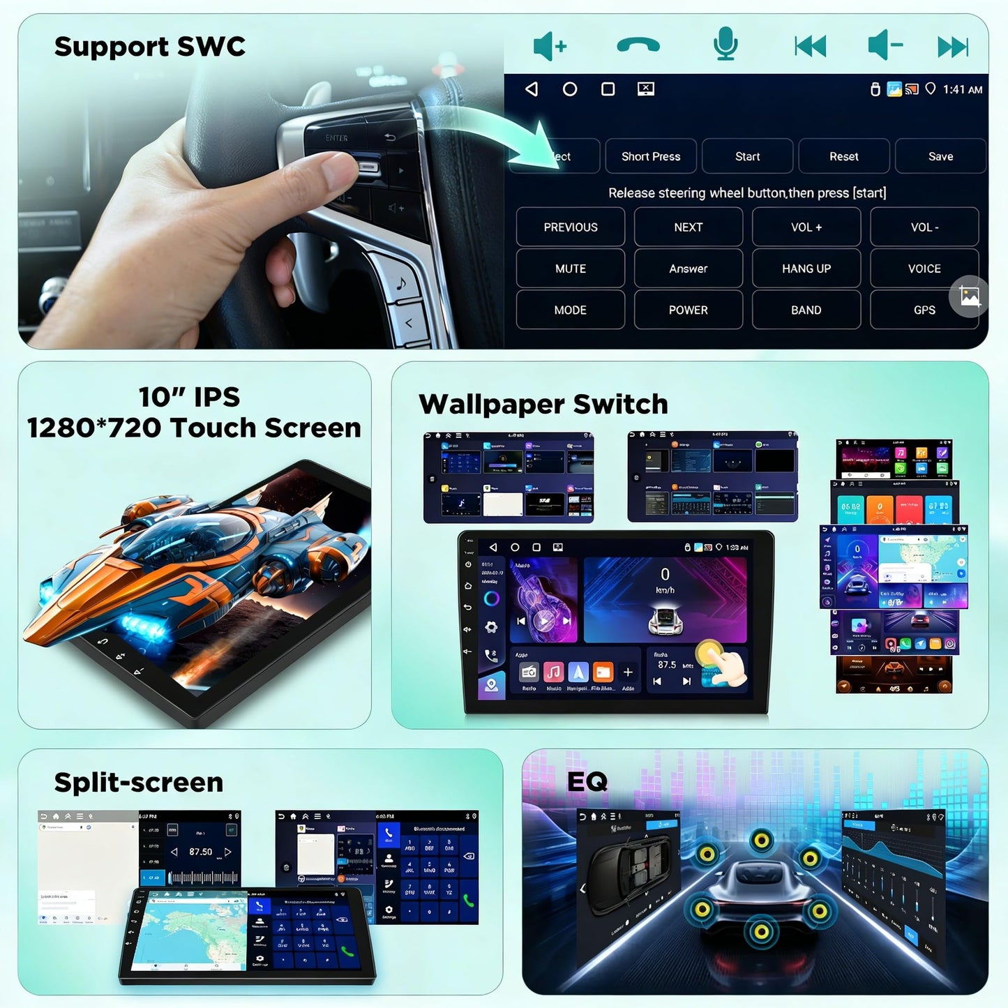 [4+64] Radio for Jeep Compass Patriot 2010 2011 2012 2013 2014 2015 2016, Volxcereo 10 inch Touch Screen Stereo with Carplay/Android Auto, GPS Navigation, Bluetooth, WiFi Hotpots, SWC, FM/RDS Radio