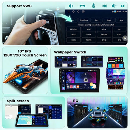 [4+64] Radio for Jeep Compass Patriot 2010 2011 2012 2013 2014 2015 2016, Volxcereo 10 inch Touch Screen Stereo with Carplay/Android Auto, GPS Navigation, Bluetooth, WiFi Hotpots, SWC, FM/RDS Radio